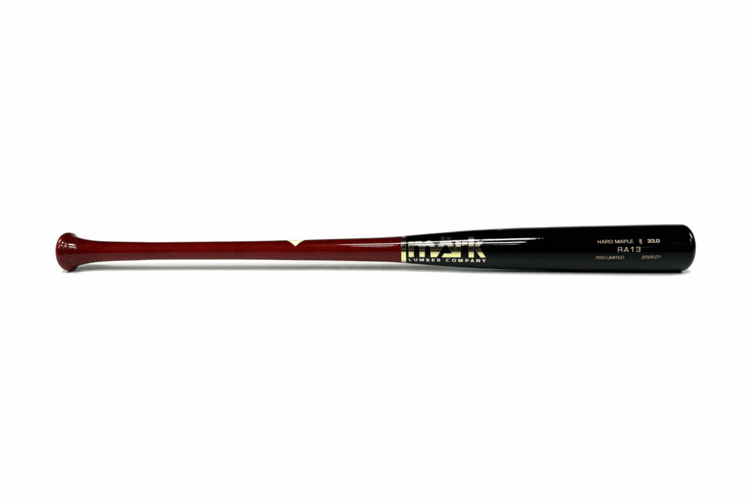 A looping GIF animation showcasing a rotating selection of Mark Lumber baseball bats, transitioning smoothly to highlight design details.